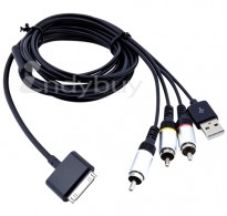 Composite AV Video to TV RCA Cable USB Charger For iPhone